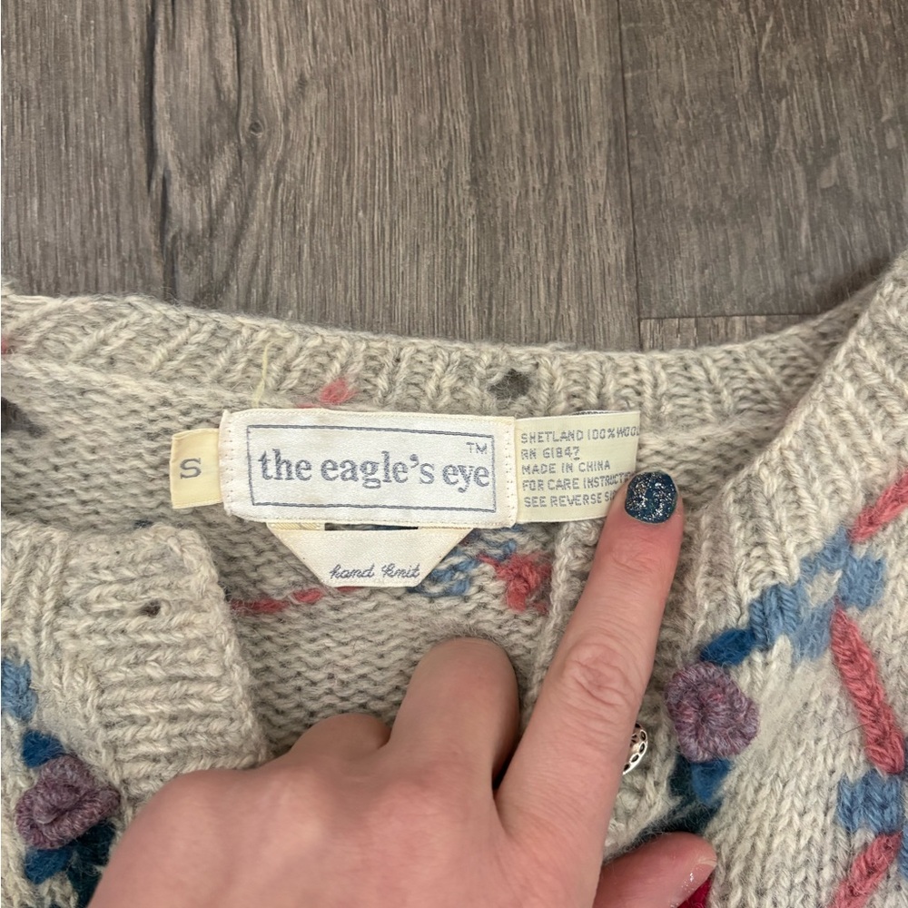 Colorful Patchwork Cardigan Sweater - Picture 2 of 3